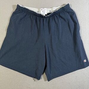 Y2K Champion Authentic Mens XL Shorts Blue Elastic Waistband Gym Workout Casual‎